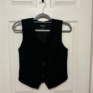 Steve Madden Black Tailored V-Neck Vest